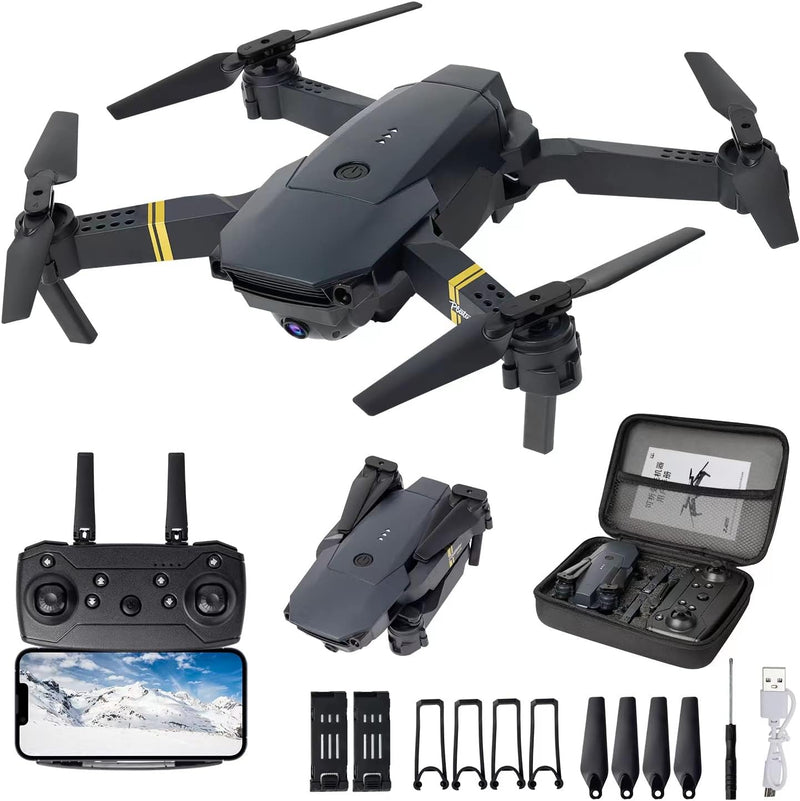 E58 Drone with Camera for Adults/Kids Foldable RC Quadcopter Drone with 4K HD Camera, WiFi FPV Live Video, Altitude Hold, One Key Take Off/Landing, 3D Flip, APP Control, beginner