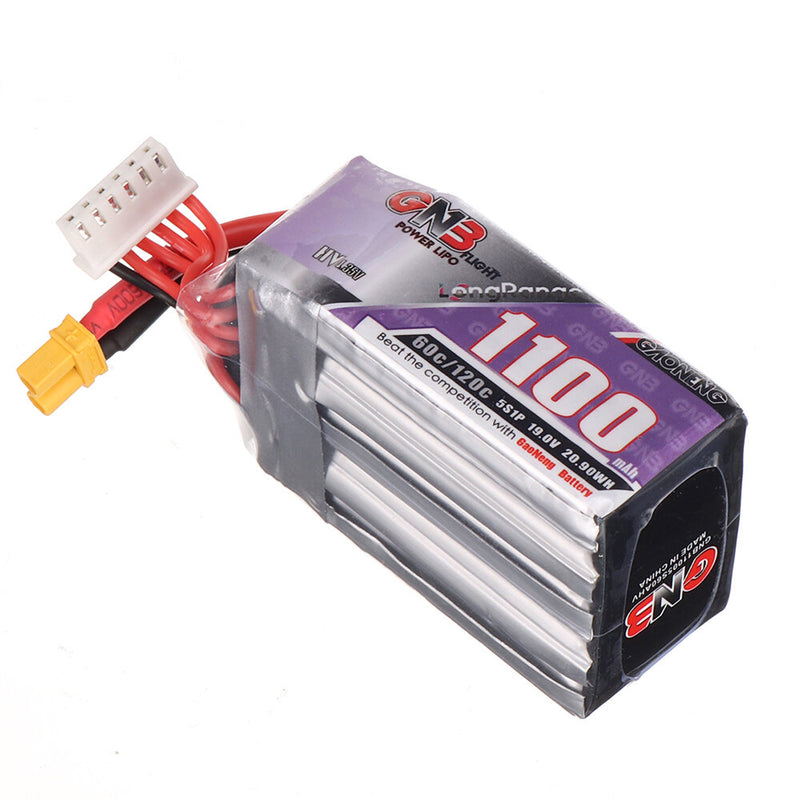 Gaoneng GNB 19V 1100mAh 60C 5S HV LiPo Battery XT30/XT60 Plug for FPV Racing Drone