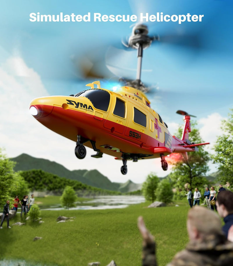 SYMA S53H RC Helicopter Rescue Remote Control Helicopter with Dazzling Night Flights,Unique Simulation Design, Low Battery Reminder, Altitude Hold, Perfect Helicopter Toys Gift for Boys and Enthusiast