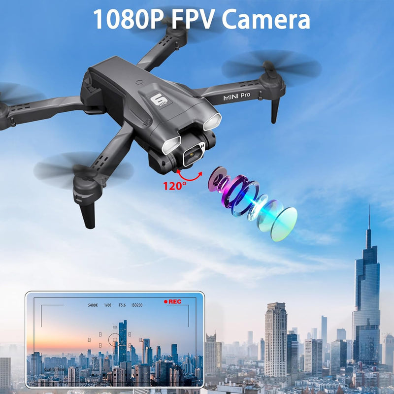 Drone with Camera for Adults, 1080P HD Mini FPV Drones for Kids Beginners, Foldable RC Quadcopter Toys Gifts for Boys Girls with Altitude Hold, 3D Flip, 3 Speeds, Headless Mode, Carrying Case