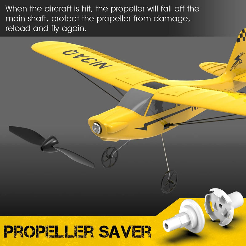 VOLANTEXRC RC Plane 3CH RC Trainer Airplane Sport Cub S2 with Propeller Saver&Xpilot Stabilization System, Easy to Fly for Kids and Adults, Ready to Fly, Yellow (761-14 RTF)