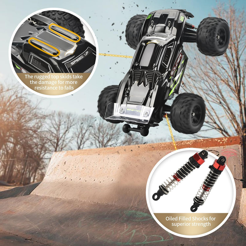 WIAORCHI 1:16 RTR Brushless High Speed RC Cars for Adults, Max 42mph Hobby Electric Off-Road Jumping RC Monster Trucks, Oil Filled Shocks 4WD Remote Control Car with 2 Batteries for Boys