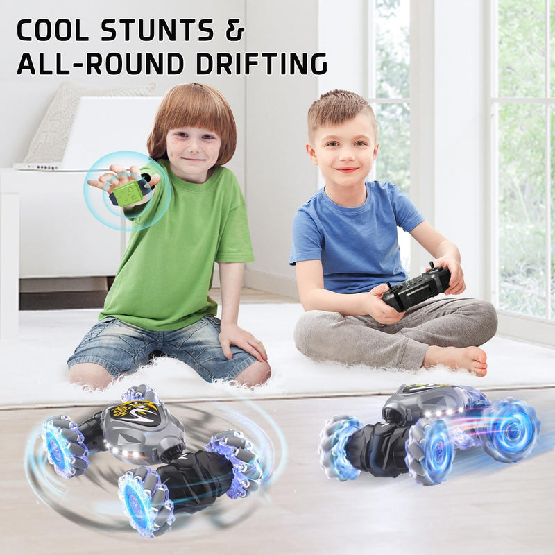 RC Cars, 2.4Ghz 4WD New Gravity Gesture Sensing Remote Control Car Toys, RC Stunt Twist Car Toys for 6-12 yr Boys & Girls, RC Drift Car with Light Music Best Gift for Kids Age 7 8 9 10 11 yr