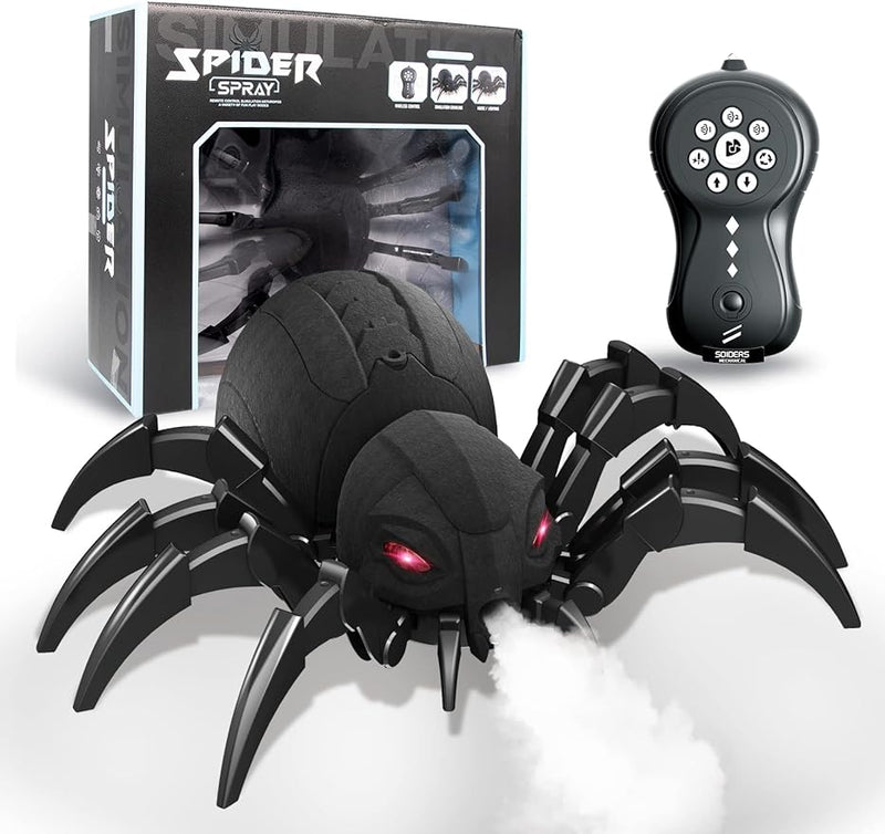 sumsync Realistic RC Spider Robot, Remote Control Spider Toys with Spray/Light/Music, Gifts for 6 7 8 9 10 11 12 Year Old Boys Girls, Christmas Birthday Halloween Easter Toys for Kids