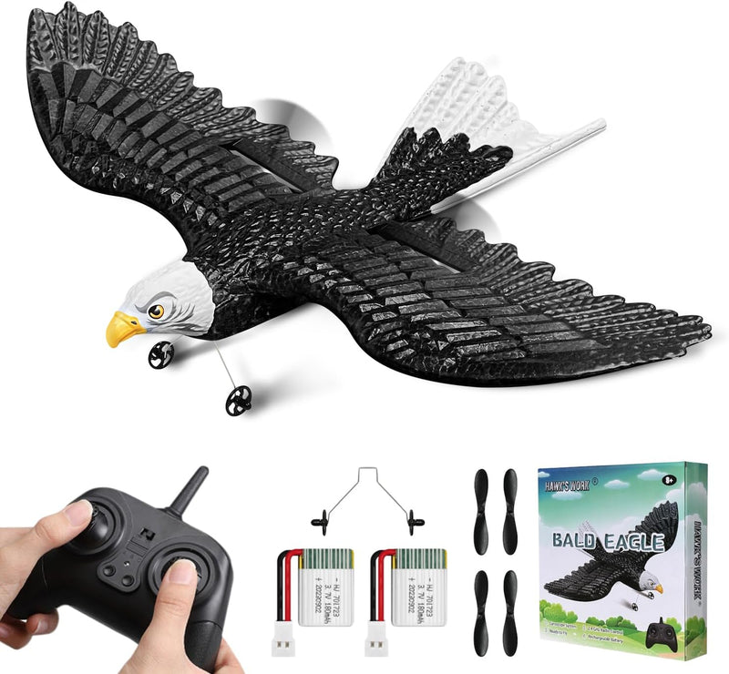 HAWK'S WORK RC Eagle, 2 CH RC Plane Ready to Fly, 2.4GHz Remote Control Airplane, Easy to Fly RC Glider for Kids & Beginners