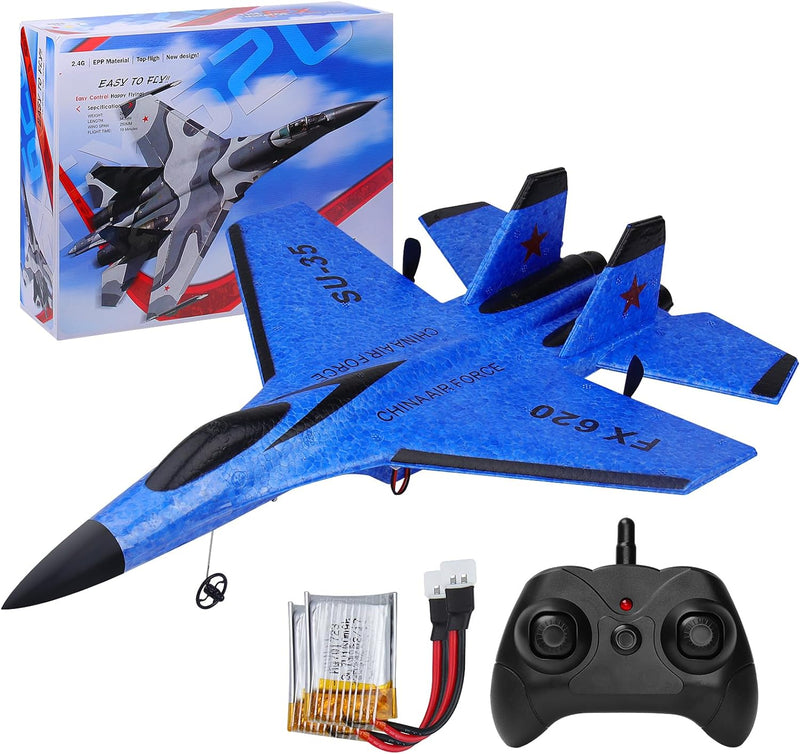 RC Airplane 2CH RC Plane 2.4GHz Remote Control Plane RTF SU35 RC Jet Easy to Fly FX620 Airplane Toys rc Planes for Adults, Kids and Beginner with Night Lights（Red）