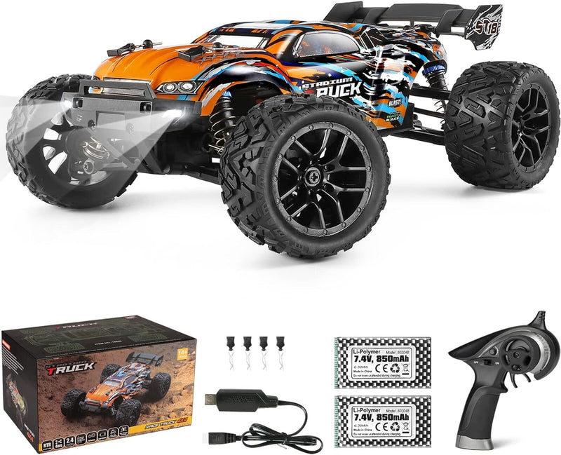 HAIBOXING RC Cars, 1:18 Remote Control Car For Adults, 4wd High-Speed Hobby RC Truck 36km/h Fast RC Drift Car Waterproof Off-Road Electric RC Buggy With 2 Batteries, RC Vehicle toy Gift For Boys, Kids