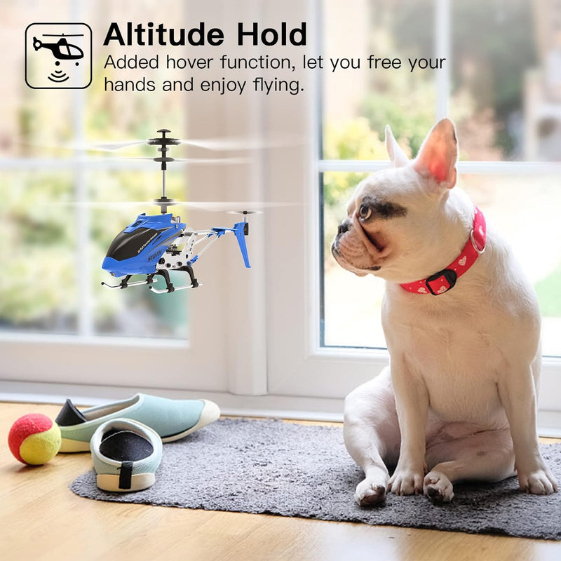 Cheerwing Remote Control Helicopter,SYMA S107H RC Helicopter with Altitude Hold, One Key Take Off/Landing,Mini Helicopter with Gyro for Adults Kids(Blue)