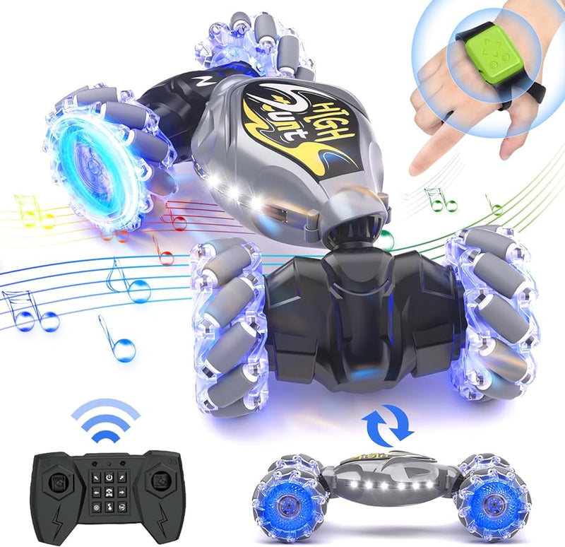 RC Cars, 2.4Ghz 4WD New Gravity Gesture Sensing Remote Control Car Toys, RC Stunt Twist Car Toys for 6-12 yr Boys & Girls, RC Drift Car with Light Music Best Gift for Kids Age 7 8 9 10 11 yr