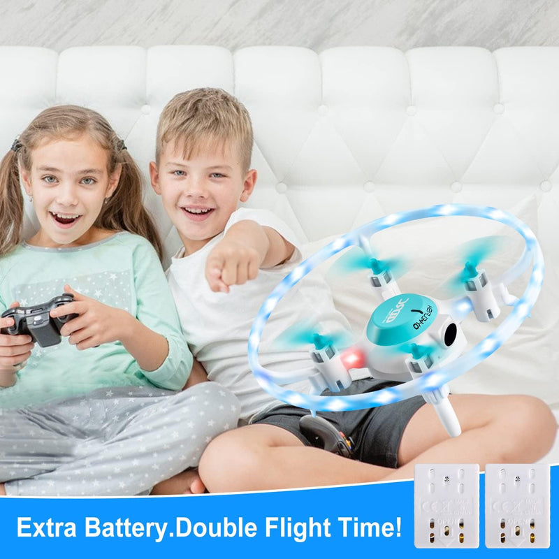 4DRC V5 Mini Drone for Kids with LED Blue&Green Light Remote Control Drone for Beginners, Hobby RC Quadcopter,360 Flips,Altitude Hold, Headless Mode,Easy to fly Kids Gifts Toys for Boys and Girls,Blue