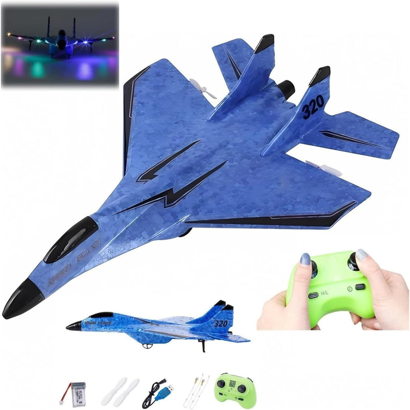 Remote Control Wireless Airplane Toy - 2.4Ghz Su-35 RC Plane, Foam RC Fighter Plane Jet with Lights, Drop-Resistant Fighter Glider, Remote Control Air Planes Toy for Flight Lovers