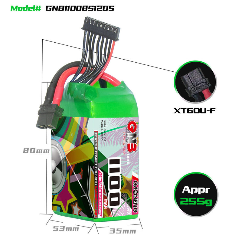 GAONENG GNB 8S 29.6V 1100mAh 120C Graphene LiPo Battery XT60 XT90 Plug for HeliCopter RC Drone FPV Racing