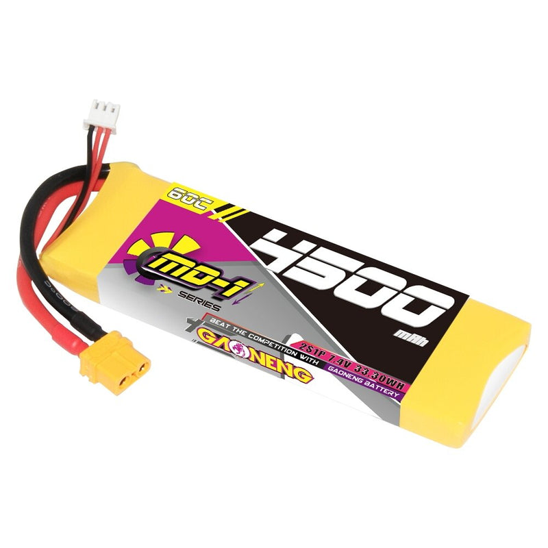 Gaoneng GNB 7.4V 4500mAh 60C 2S LiPo Battery T Plug / XT60 Plug for 1/10 1/8 scale RC Hobby Models RC Boat RC Car