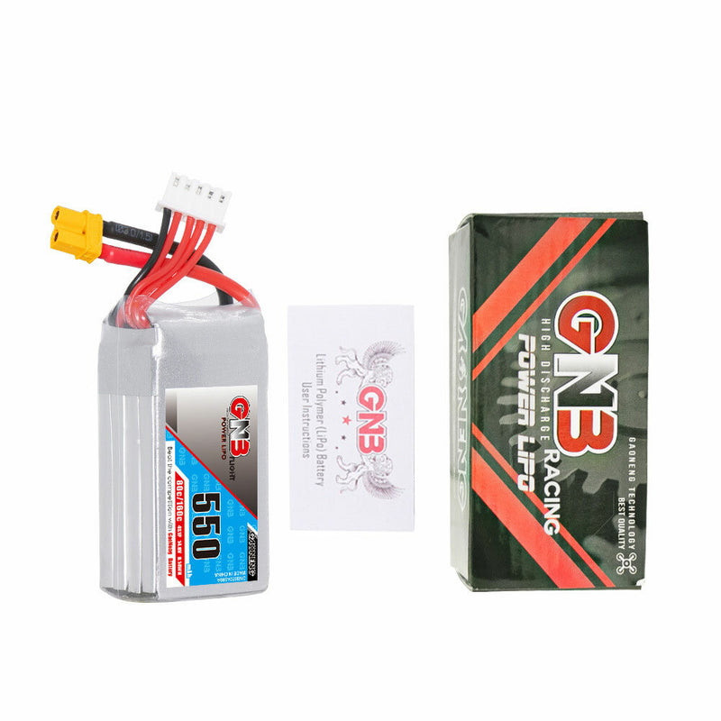 Gaoneng GNB 14.8V 550mAh 80C/160C 4S LiPo Battery XT30 Plug for RC FPV Racing Drone