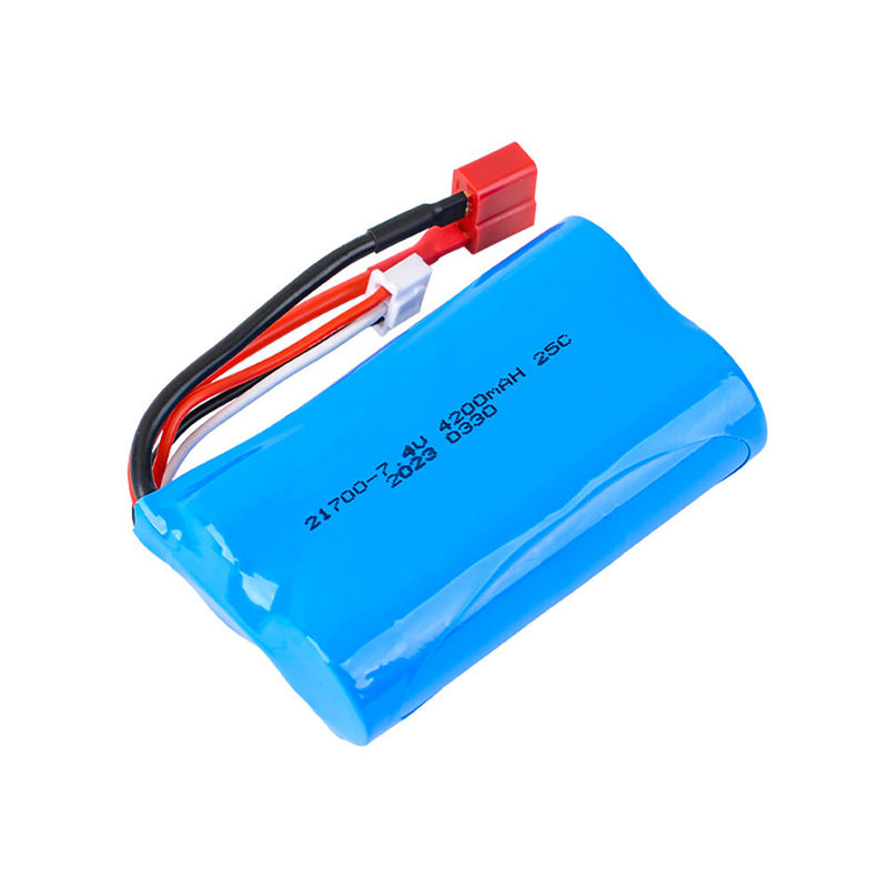 21700 7.4V 4200mAh 25C Rechargeable Lithium Polymer Li-ion Battery T Plug for Wltoys 12428 RC Car RC Boat Helicopter