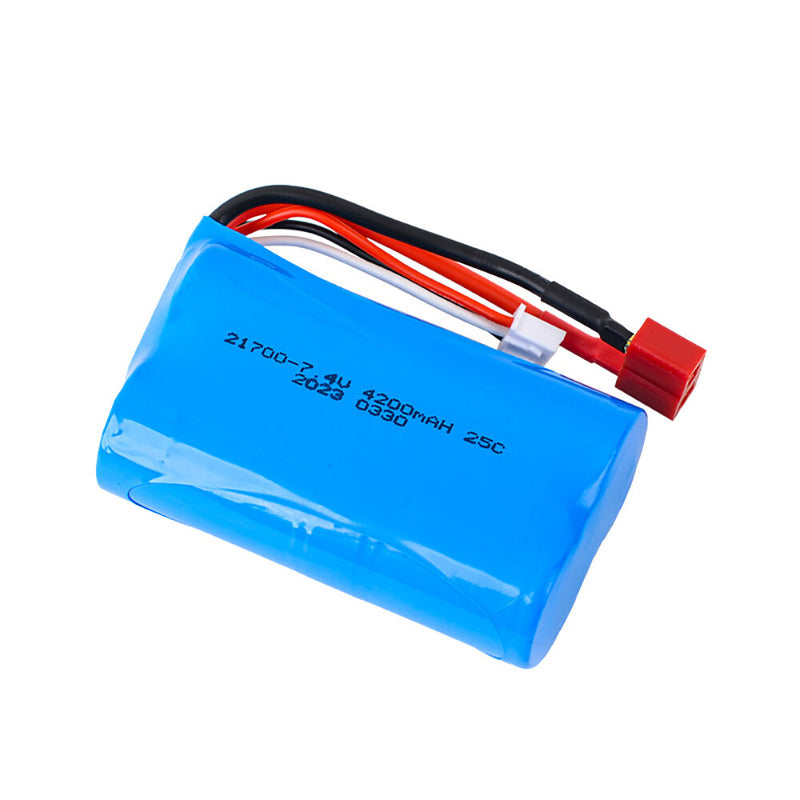 21700 7.4V 4200mAh 25C Rechargeable Lithium Polymer Li-ion Battery T Plug for Wltoys 12428 RC Car RC Boat Helicopter