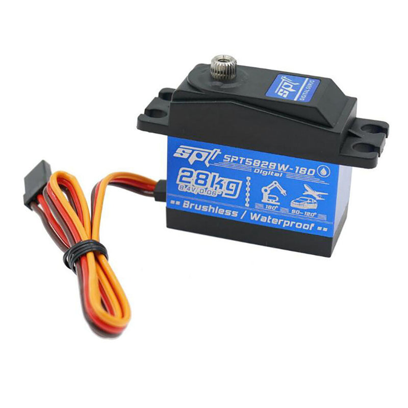 SPT5828W-180 Waterproof Brushless High-Speed Servo 28kg Torque Digital Servo for RC Cars and Robots