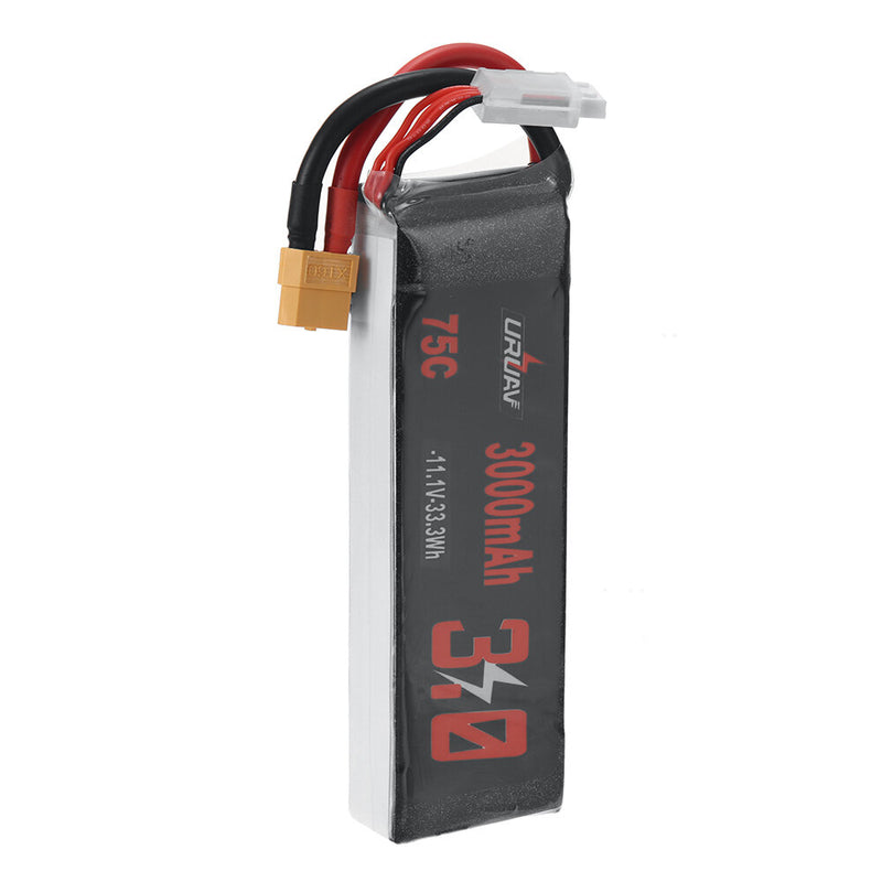 URUAV Power 11.1V 3000mAh 75C 3S LiPo Battery XT60 Plug for RC Drone