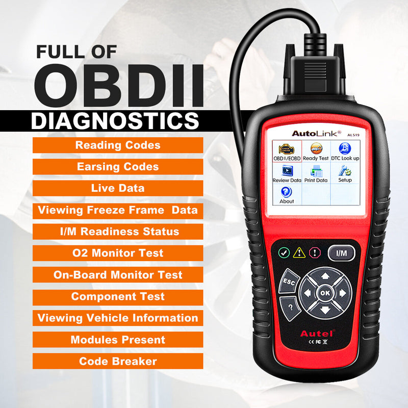 [EU Direct] Autel AL519 OBD2 Scanner Diagnostic Tool Car Code Reader Escaner Automotriz Automotive Scanner Car Diagnostic