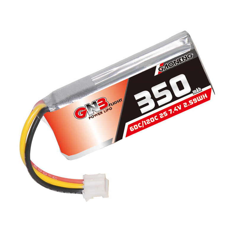 Gaoneng GNB3502S60A 7.4V 350mAh 60C 2S LiPo Battery PH2.0 Plug for 1:28 RC Car