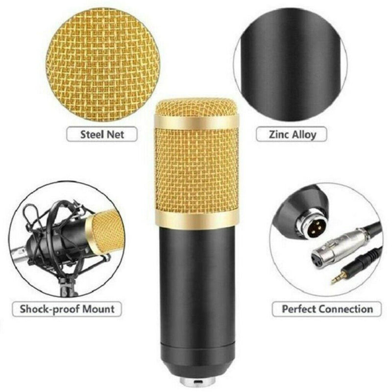 BM-800 USB Condenser Microphone Computer K Song Wired Microphone Set USB Sound Card Blowout Prevention Net Condenser Microphone Set