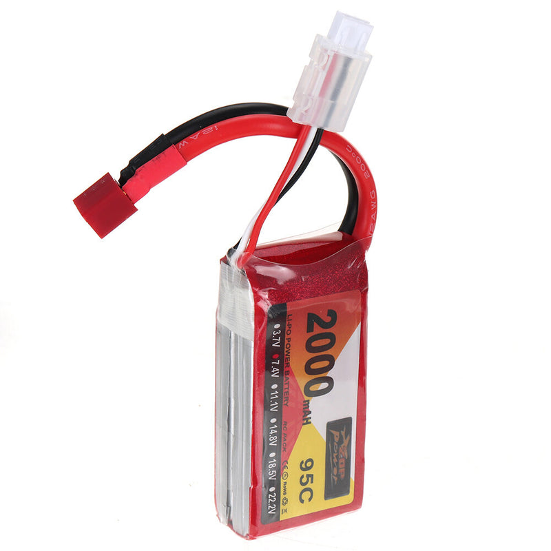 ZOP Power 7.4V 2000mAh 95C 2S LiPo Battery T Deans Plug for HSP RGT 18000 RC Car