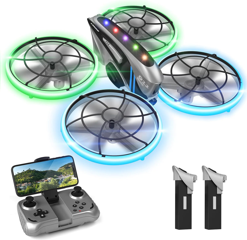 RC Drone for Kids Adults with HD FPV Camera,Cool Toys Gifts for Boys Girls,Hobby RC Quadcopter Skyquad with Cool LED Light,Full Protect Guards and Long Flight Time,Q11 Durable for Beginners