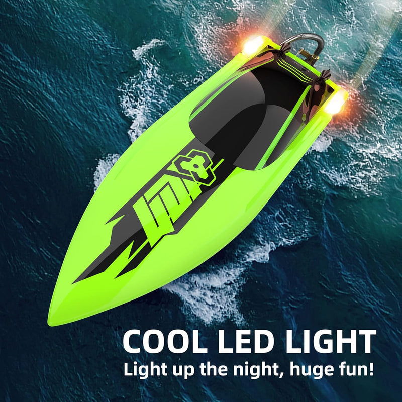 Cheerwing 22" Large RC Racing Boats, Brushless Remote Control Boat 40 Km/h with LED Lights High Speed for Adults and Kids