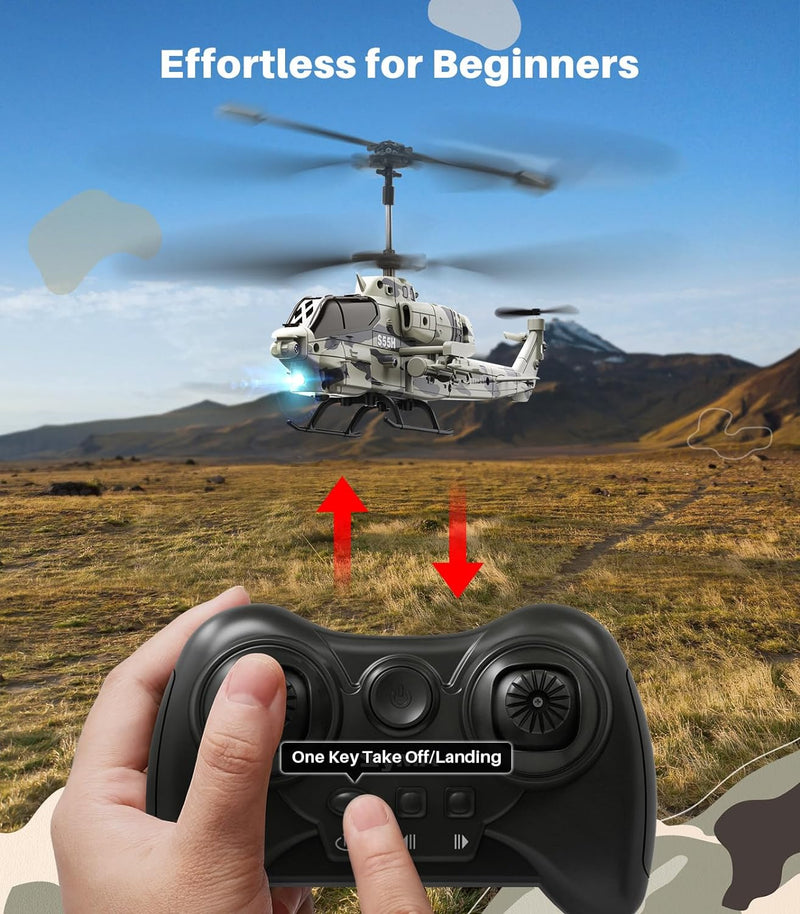 SYMA RC Military Helicopters, Remote Control Helicopter Toys for Boys Beginners with Cool Appearance Design, Low Battery Reminder, One Key take Off/Landing, Auto Hovering, Memorial Day
