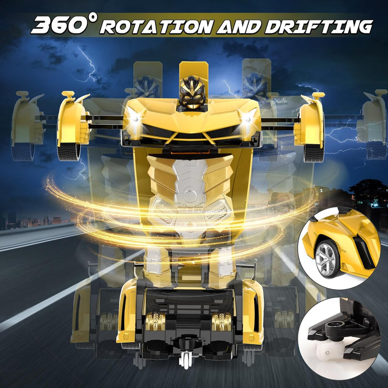 Remote Control Car Toys - Transform RC Cars for Kids, One Button Transformation, 360 Degree Rotating Drifting, 2.4Ghz & 1:18 Scale, Gift for Kids Age 4 5 6 Years Old Boys and Girls