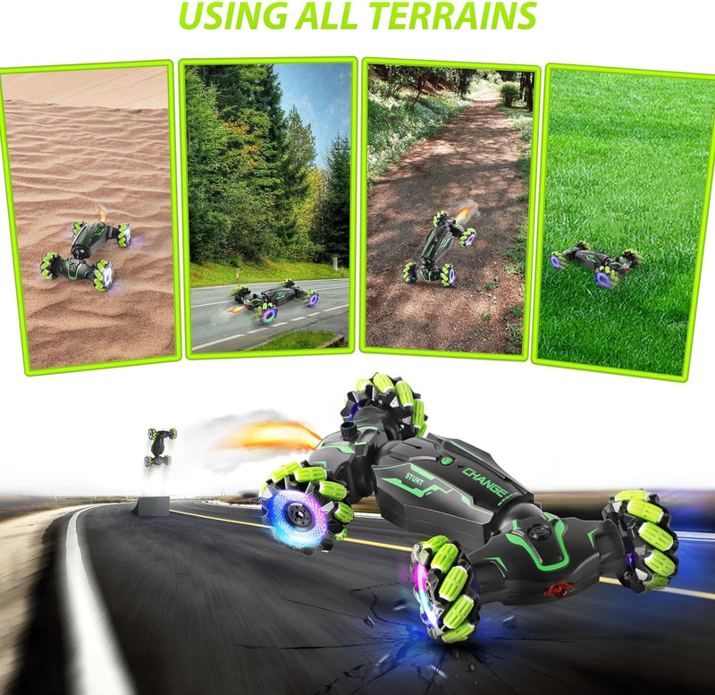 Remote Control Car-Rc Cars Stunt Car Toys 4WD Gesture Sensing Rc Car Rechargeable Toy Cars -Transformer 360° Rotating Hand Controlled Car -Birthday Gifts Outdoor Toys for Kids 6 7 8 9 10 11 12 yr