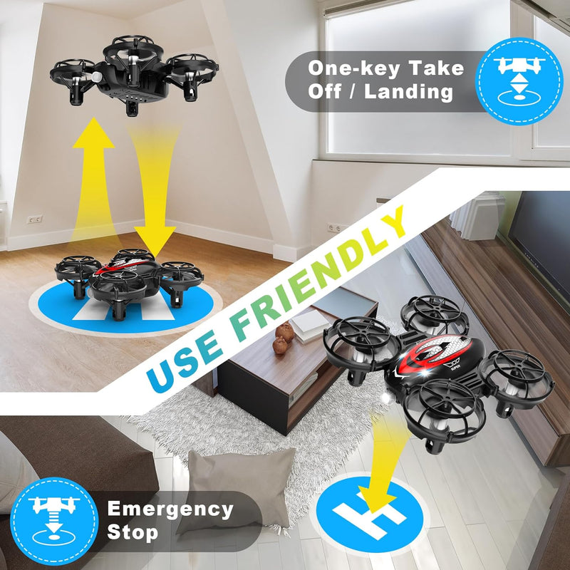 Mini Drone for kids and Beginners RC Quadcopter Indoor Small Helicopter Plane with Auto Hovering, 3D Flip, Headless Mode and 2 Batteries, Great Toy Gift (UBT19)