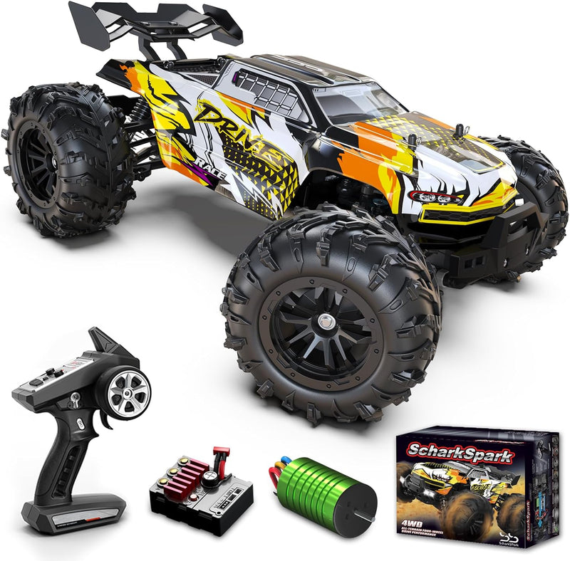 Brushless RC Cars for Adults Fast 70 KPH, 4WD High Speed All Terrain RC Truck, Remote Control Car for Adults with 50 Min Runtime, 1:16 Offroad Monster Truck with Metal Parts & 2 Batteries