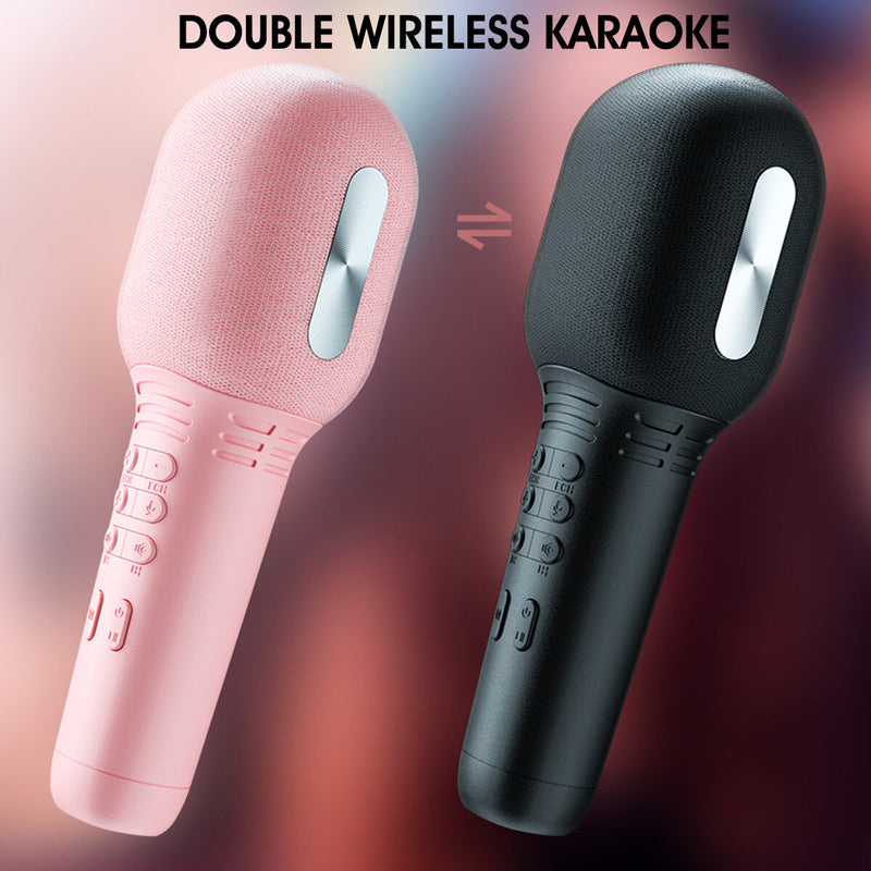 Wireless Microphone bluetooth V5.0 Low Latency 1800mAh Battery Portable Audio Video Recording Mic for Live KTV Fun