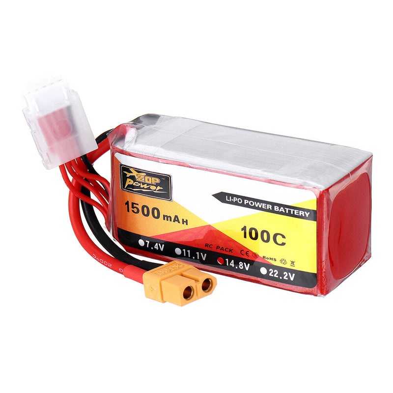 ZOP POWER 14.8V 1500mAH 100C 4S Lipo Battery With XT60 Plug for Eachine Wizard X220S FPV Racer RC Drone