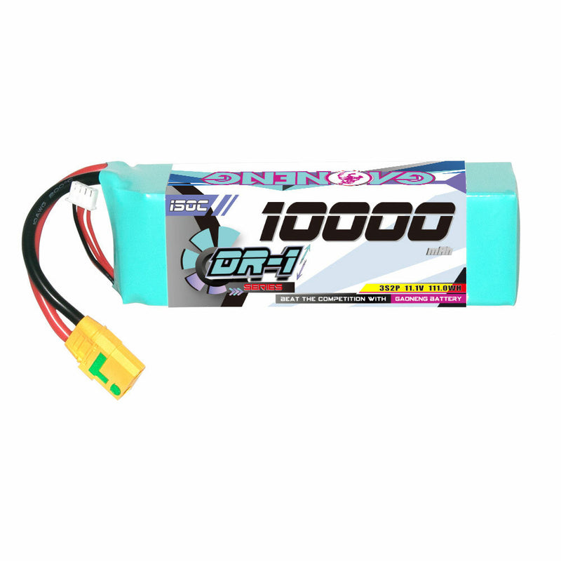 Gaoneng 11.1V 10000mAh 150C 3S LiPo Battery XT60/XT90S Plug for 1/8 RC Cars