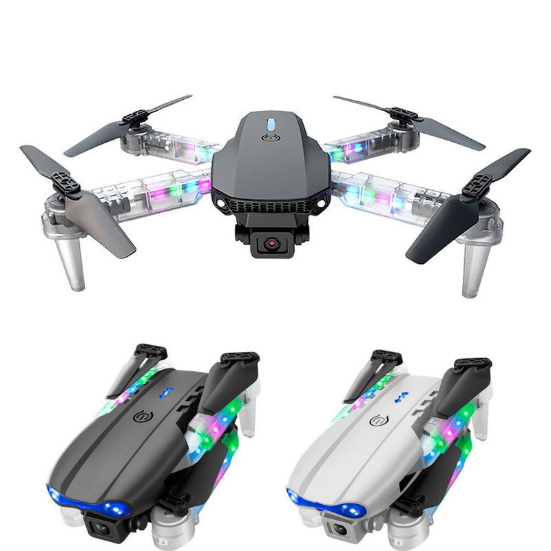 YLR/C E99D WiFi FPV with HD Dual Camera Lighting Arms Optical Flow Positioning Colorful LED Light Foldable RC Drone Quadcopter RTF