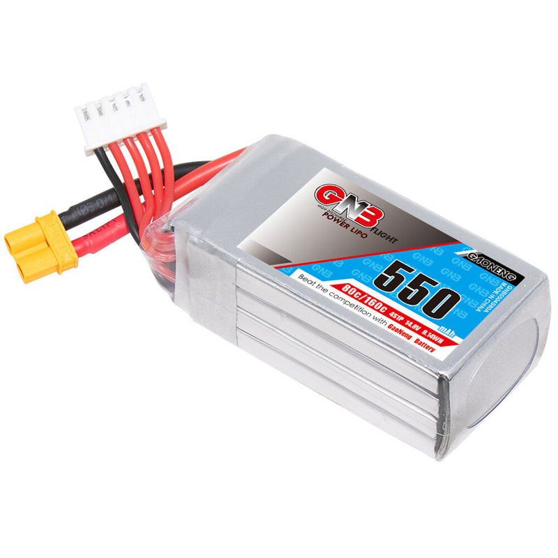 Gaoneng GNB 14.8V 550mAh 80C/160C 4S LiPo Battery XT30 Plug for RC FPV Racing Drone