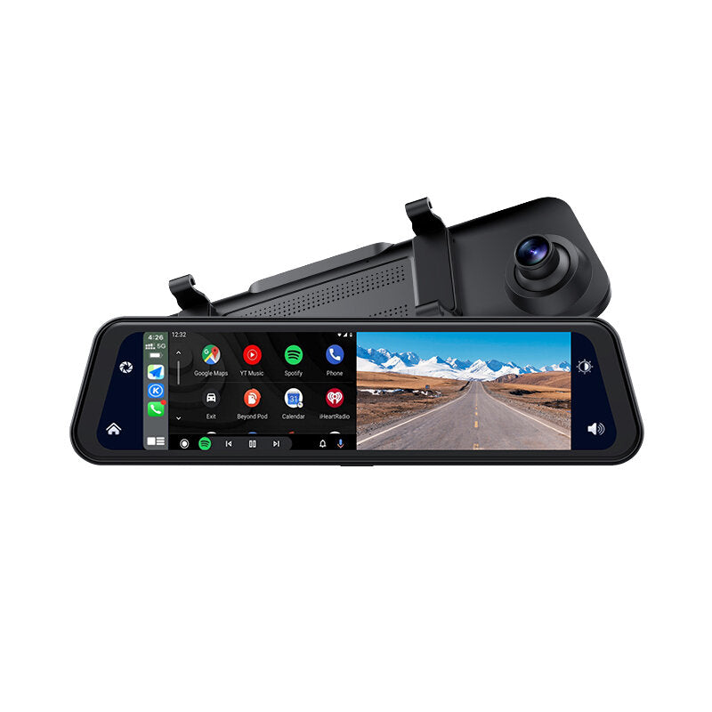 CP08 12 Inch 2K+1080P Dash Cam Car DVR Carplay Android AUTO WIFI bluetooth Voice Command Time Laspe G-sensor