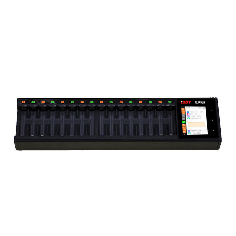 ISDT N16 36W 1.5A 16 Slots LCD AA/AAA Battery Quick Charger for LiIon LiHv Life NiMh Nicd Nizn
