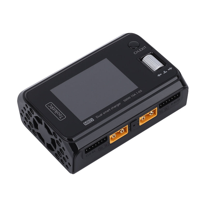 ToolkitRC M6D 500W 15A High Power DC Dual Smart Charger Discharger for 1-6S Lipo LiHV Lion NiMh Pb Battery