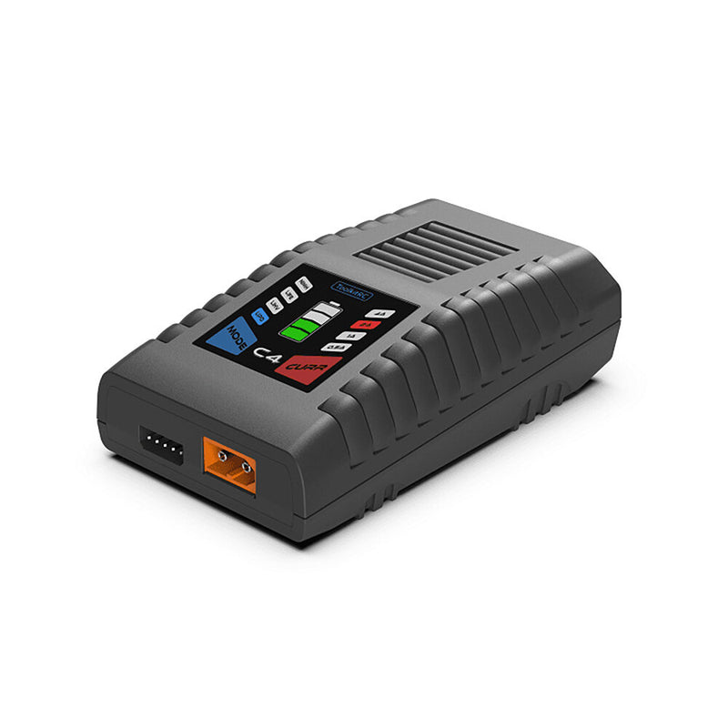 ToolkitRC C4 Compat Balance Charger AC 100-240V Input 50W 0.5A/ 1A/ 2A/ 4A XT60 Output with LED Display for 2-4S Lipo / LIHV / LiFe 5-8S NiMh