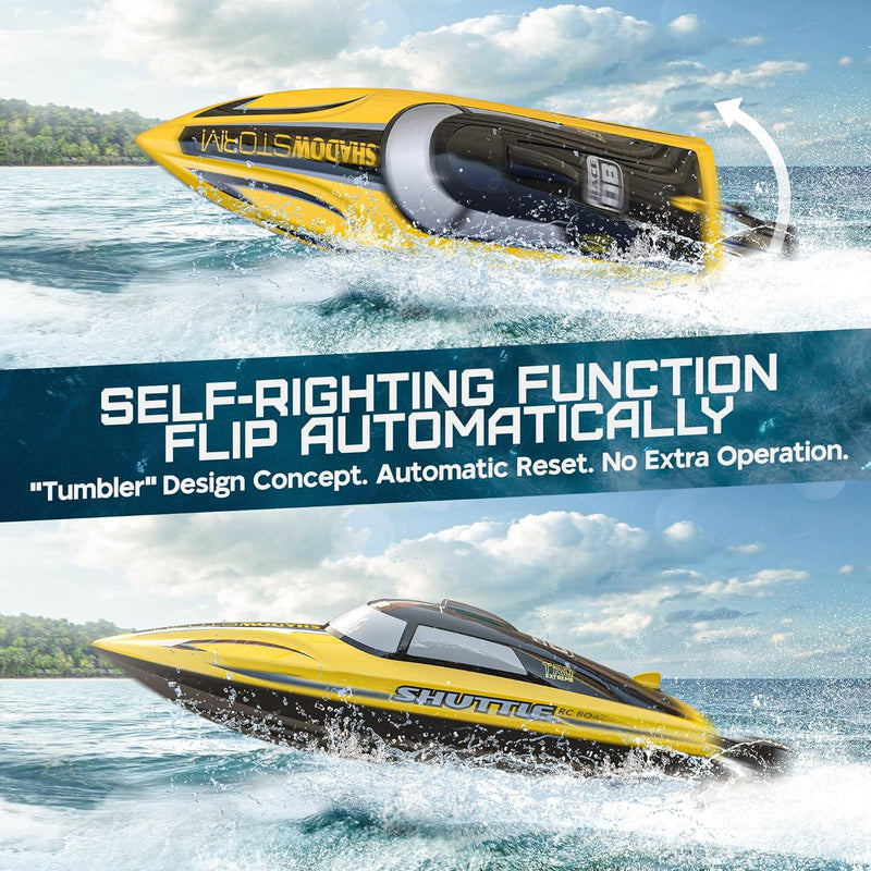 ALPHAREV RC Boat - R208 20+ MPH Fast Remote Control Boat for Pool & Lake, 2.4GHz RC Boats for Adults & Kids, RC Speed Boat with Rechargeable Battery, Summer Outdoor Water Toys Birthday Gifts for Boys