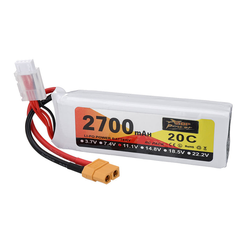 ZOP POWER 11.1V 2700mAh 30C 3S LiPo Battery XT60 Plug for RC Drone