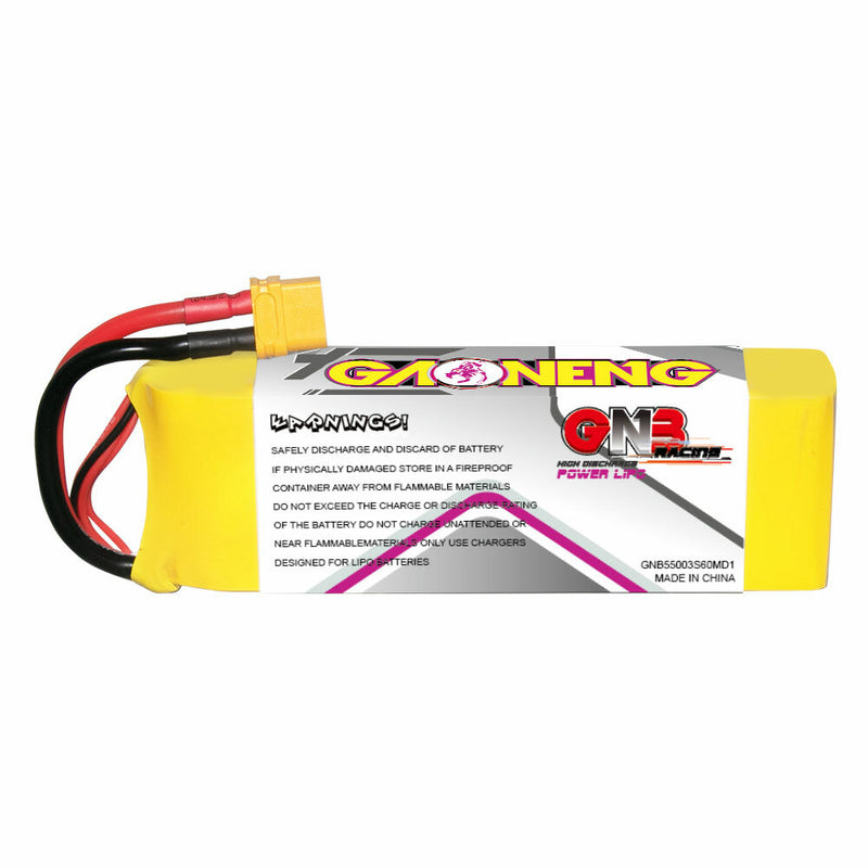 Gaoneng GNB 11.1V 5500mAh 60C 3S LiPo Battery T Plug / XT60 Plug for 1/10 1/8 1/7 Scale RC Car HPI Vorza KM Racing RC Airplane Helicopter