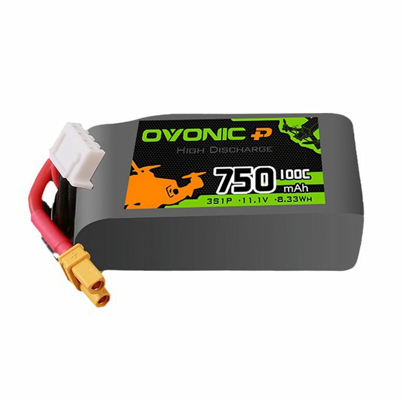 Ovonic 11.1V 750mAh 100C 3S LiPo Battery XT30 Plug for 3 Inch RC FPV Racing Drone