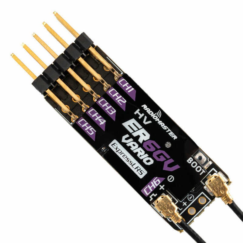 Radiomaster ER6-G/ER6-GV 2.4GHz 6CH ExpressLRS ELRS RX 50mW PWM Receiver Support Voltage Telemetry for FPV RC Drone Airplane Glider