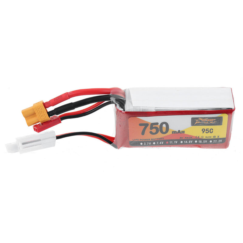 ZOP POWER 11.1V 750mAh 95C 3S LiPo Battery XT30 Plug for RC Drone