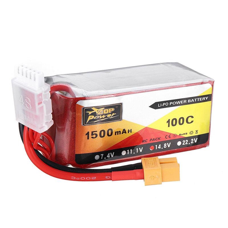 ZOP POWER 14.8V 1500mAH 100C 4S Lipo Battery With XT60 Plug for Eachine Wizard X220S FPV Racer RC Drone