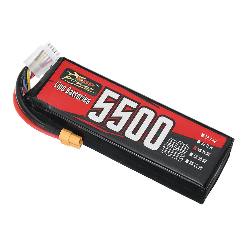 ZOP Power 14.8V 5500mAh 100C 4S 81.4Wh LiPo Battery XT60 Plug for RC FPV Racing Drone Airplane Helicopter Quadcopter